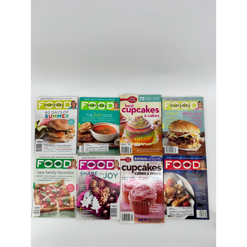 Lot 8 Martha Stewart Everyday‎ Food Betty Crocker Cupcake Magazines 2009-2011
